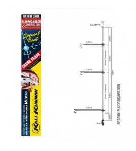 Terminale Bolentino Fluorocarbon 3 Ami Sparidi Amo CHINU 1/0 MM 0,40/0,35