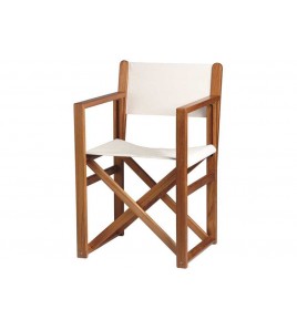 POLTRONCINA PIEGHEVOLE TEAK MB BIANCO ECRU'