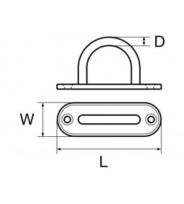 PONTICELLO SU PIASTRA PAD EYE 2 ACCIAIO INOX IN 3 MISURE