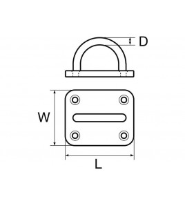 PONTICELLO SU PIASTRA PAD EYE 4 ACCIAIO INOX IN 3 MISURE