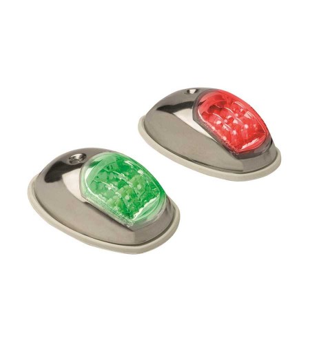 COPPIA FANALI IMO-COLREG LED SIDEPOWER INOX COLORE ROSSA VERDE