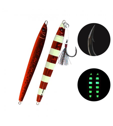 Artificiale Tuna Junhie Slow Special Jig 160 GR RED Glow