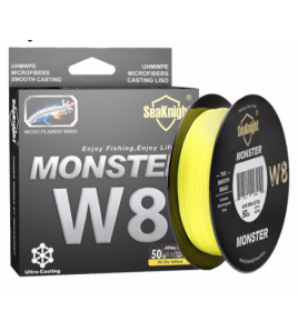 MULTI FIBRA 8 FILI YELLOW LB 80 MM 0,50 MT 500 BRAID 8 FILI MONSTER W8 KG 45,5