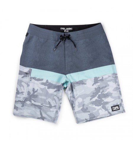 PANTALONCINO PELAGIC BLUE WATER FISHING SHORTS Grey Fish Camo
