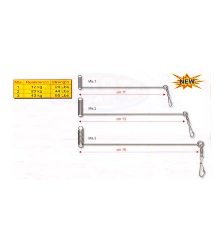 BRACCIOLI BOLENTINO PROFONDITA' INOX STONFO MISURA 2 KG 20 LBS 44