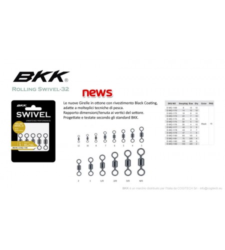 GIRELLA BKK Rolling Swivel-32 Black n 3/0 KG 100