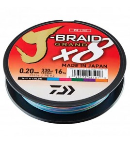 Trecciato DAIWA J-BRAID GRAND X8 0,24 MM Colore MULTI 300 MT LB 49 LB 22 KG