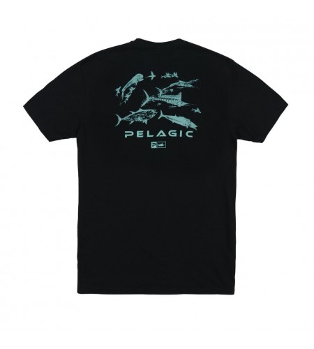 MAGLIA MANICA CORTA PELAGIC FLYING GYOTAKU ICON PREMIUM T-SHIRT BLACK