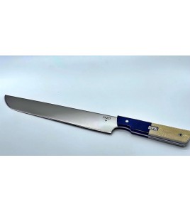 Coltello Acciaio YELLOFIN SASHIMI 42 LAMA Cm 25,5 in RWL 34 ZFA BLU WHITE high quality' Made in Italy 100%