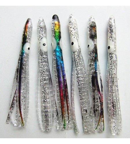 Polpetto Octopus Skirt Bait Squid 6 cm Colore Blu Giallo