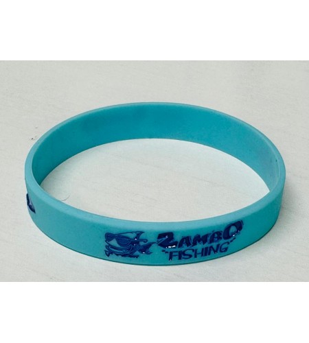 BRACCIALETTO ZAMBO FISHING IN SILICONE ANALLERGICO COLORE AZZURRO BLUE