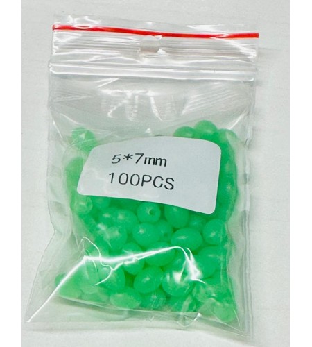 Perline 7x10 mm ZFA SOFT GREEN GLOW BEADS OVALI 100 PZ