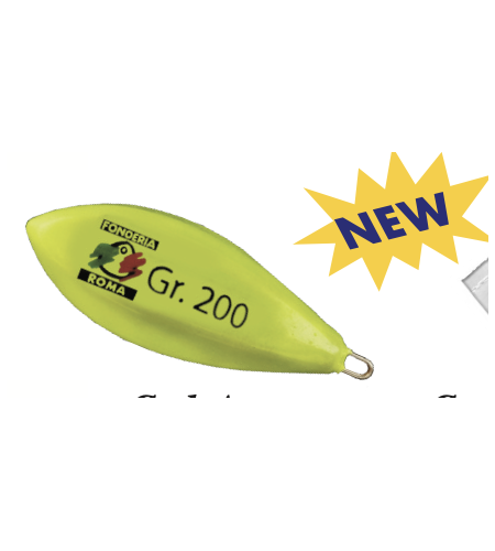 PIOMBO BOLENTINO GR 100 C1 BOMB PLASTIFICATO EXTRA FOSFORESCENTE VERDE CON ANELLO INOX