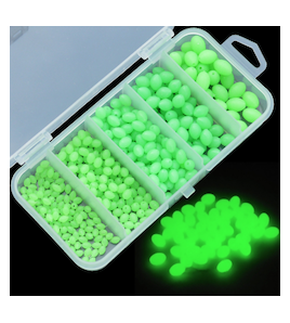 Kit Scatola Perline 5 Misure ZFA SOFT GREEN GLOW BEADS OVALI 375 PZ