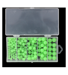 Kit Scatola Perline 5 Misure ZFA SOFT GREEN GLOW BEADS Tonde 150 PZ