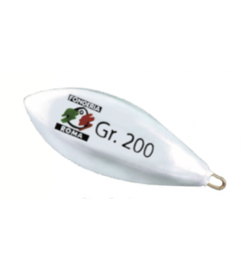 PIOMBO BOLENTINO GR 100 C1 BOMB PLASTIFICATO BIANCO CON ANELLO INOX