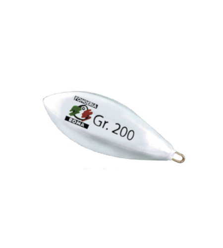 PIOMBO BOLENTINO GR 150 C1 BOMB PLASTIFICATO BIANCO CON ANELLO INOX
