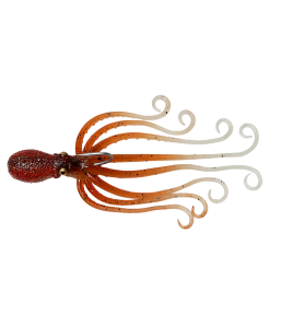 ARTIFICIALE SILICONE 3D OCTOPUS SAVAGE COLORE BROWN GLOW CM 16 GR 120