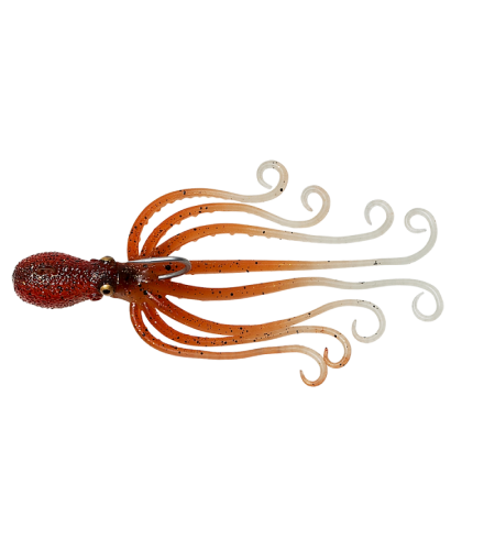ARTIFICIALE SILICONE 3D OCTOPUS SAVAGE COLORE BROWN GLOW CM 20 GR 185