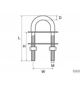 GOLFARE-CAVALLOTTO U BOLT P ACCIAIO INOX IN 6 MISURE