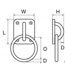 Anello su Piastra 4 Fori INOX LUCIDO 3 MISURE