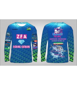 MAGLIA ZFA GT EXTREME AZUL GREEN TECNICA TESSUTO UV PROTECTOR UP 50+