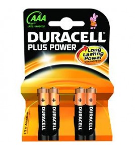 CONFEZIONE DA 4 BATTERIE DURACELL AAA 