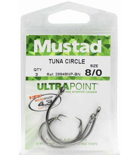 AMO MUSTAD TUNA CIRCLE SILVER 9/0 CONFEZIONE 3 PEZZI