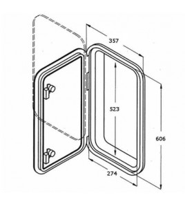 SPORTELLO IN ABS CON BOX BT/MEDIUM BIANCO MM 373 X 373