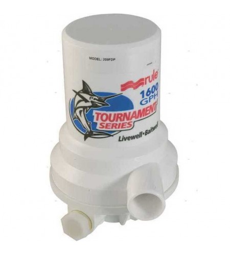 POMPE VASCA DEL VIVO POMPA DI OSSIGENAZIONE RULE TOURNAMENT 1600-209FDP LT 100 BOCCA 25 MM 12 V