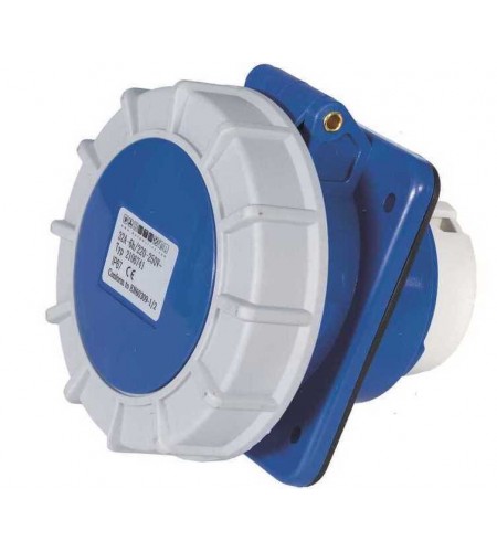 PRESE DA PARETE A INCASSO CE IP67 32A 2P+E 230V