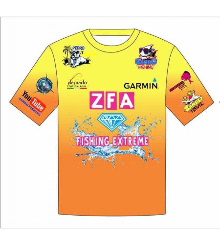 MAGLIA ZFA GT GIANT Giallo Fluo ORANGE TEAM 2025 TESSUTO UV PROTECTOR UP 50+