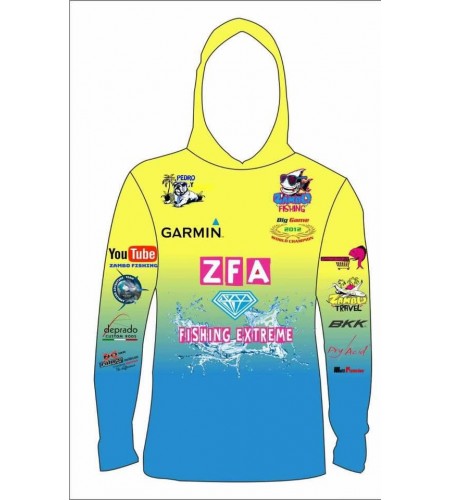 MAGLIA PERFORMANCE ZFA GT GIANT Giallo Fluo BLUE TEAM 2025 TESSUTO UV PROTECTOR UP 50+