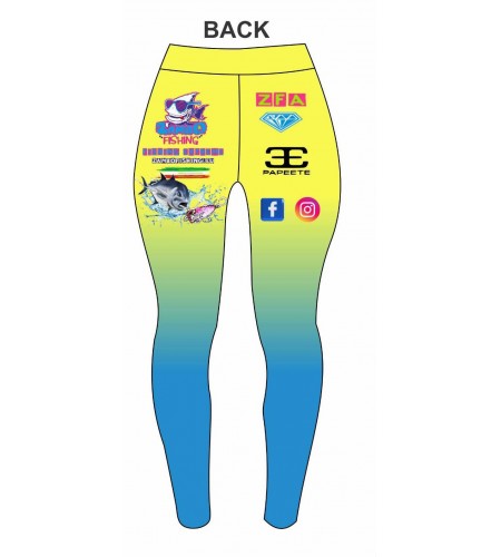 LEGGINGS DONNA Tropic Giallo Fluo BLUE TEAM 2025 TESSUTO UV PROTECTOR UP 50+