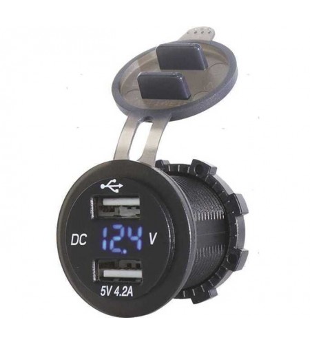 PRESA USB+VOLTMETER SOCKET