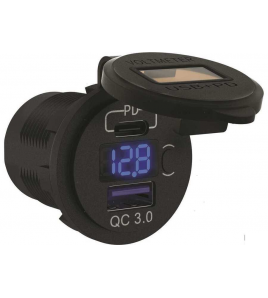 PRESA USB+VOLTMETER SOCKET