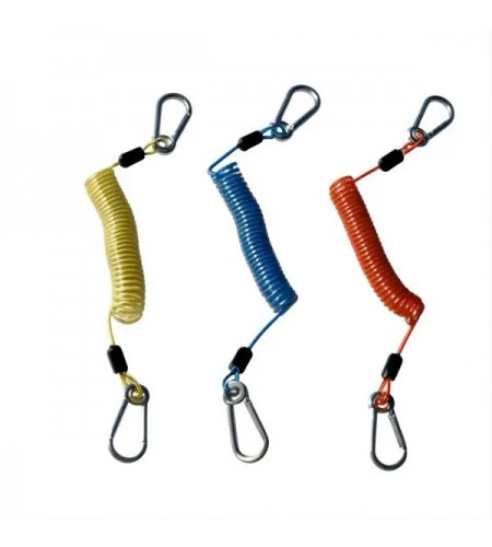 GaNcio Sicurezza Allungabile in acciaio Plastificato x Fissaggio Canna da Pesca Lunghezza MT 1,2 colorato