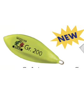 PIOMBO BOLENTINO GR 90 C1 BOMB PLASTIFICATO EXTRA FOSFORESCENTE VERDE CON ANELLO INOX