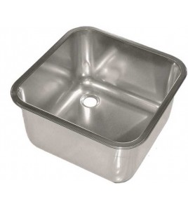 LAVELLO RETTANGOLARE INOX 180/200 Incasso 330x330 mm Esterno 350x350 mm H 200 mm