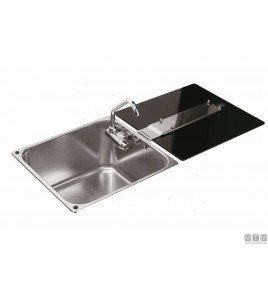 LAVELLO INOX LUCIDO CON COPERCHIO Incasso 320x350 mm H 180 mm