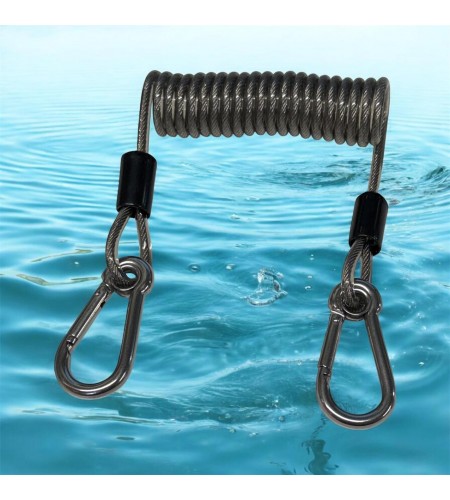 ZFA Spiral 2 Acciaio Plastificato Silver x Fissaggio Canna da Pesca Lunghezza MT 1,5
