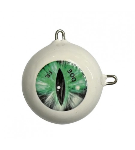 KILLEREYE Palluccella DUE ANELLI BIANCO GR 200 Occhio VERDE Fonderia Roma