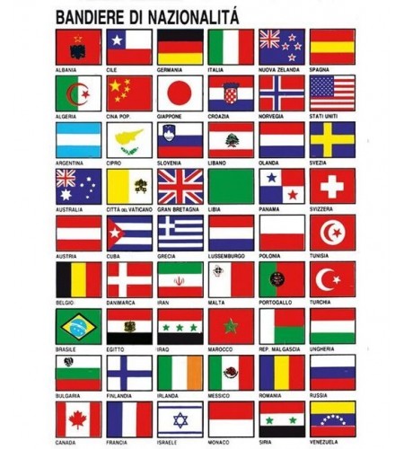 TABELLA ADESIVA BANDIERE NAZIONALI