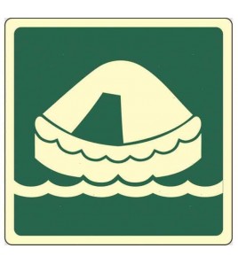 TABELLE ADESIVE SEGNALETICA NAVALE Zattera Salvataggio MM 150x150