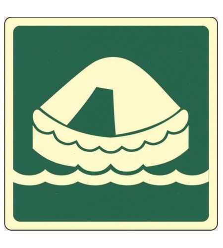 TABELLE ADESIVE SEGNALETICA NAVALE Zattera Salvataggio MM 150x150