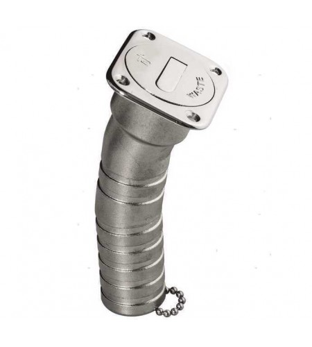 TAPPI DI COPERTA WASTE INOX COLLO LUNGO MM 38 FLANGIA 60/70 MM