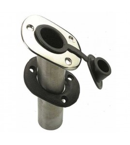 SUPPORTO PORTACANNE A INCASSO ANGOLATO INOX