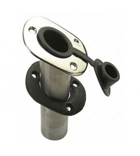 SUPPORTO PORTACANNE A INCASSO ANGOLATO INOX