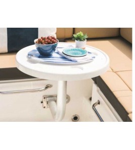 SET PIANO TAVOLO E SUPPORTO LATERALE GARELICK 46X76 CM OVALE ALLUMINIO ANODIZZATO