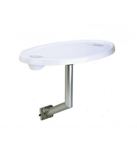 SET PIANO TAVOLO E SUPPORTO LATERALE GARELICK 46X76 CM OVALE ALLUMINIO ANODIZZATO